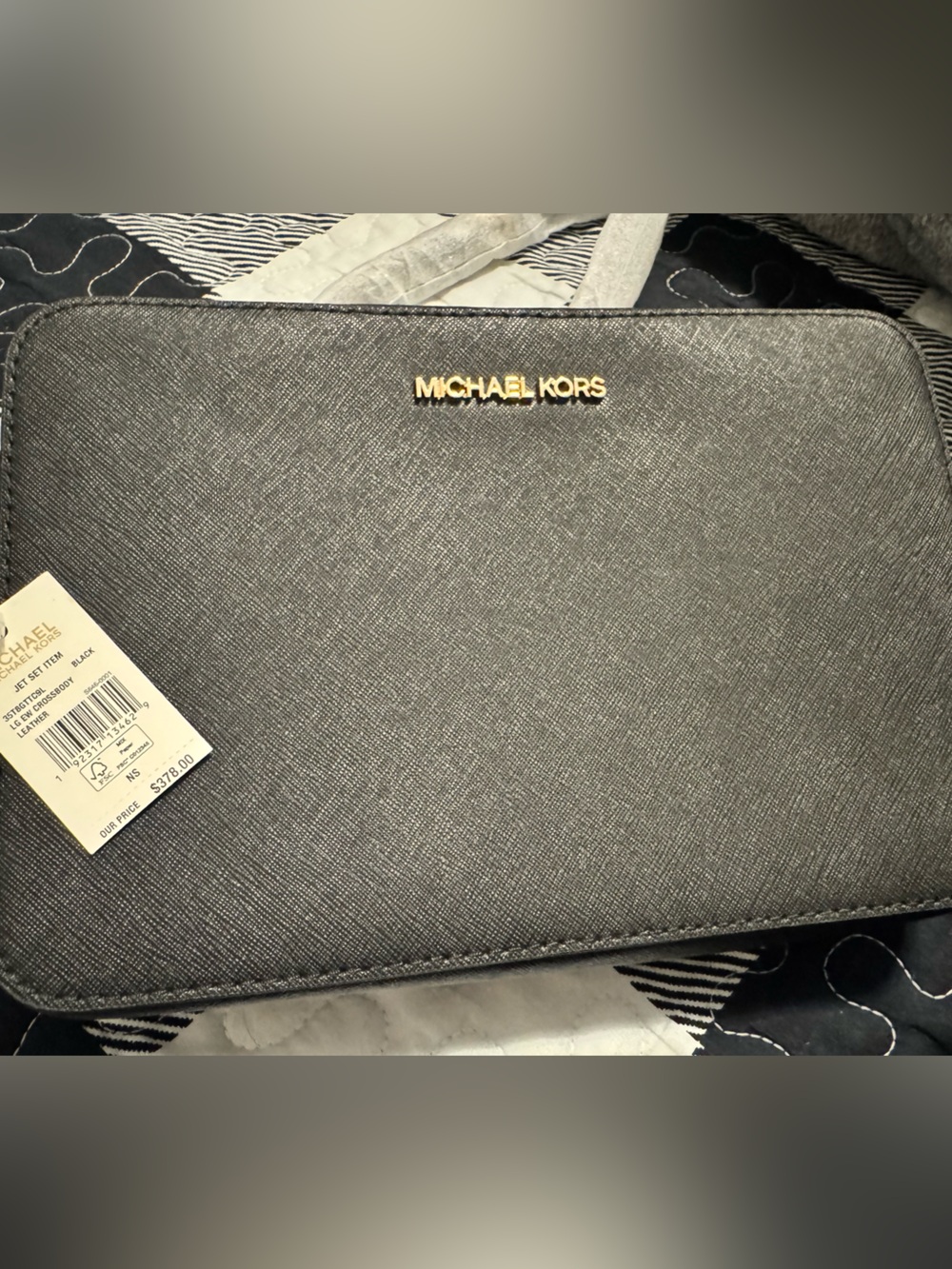 Michael Kors Black Saffiano Leather Crossbody-Jet Set Item